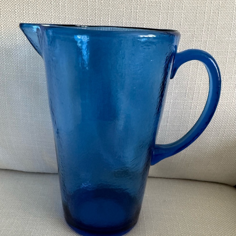 NWOT Pottery Barn Blue Acrylic Beverage Pitcher